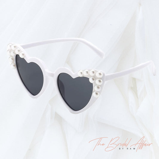 Ladies Pearl Infused Heart Sunglasses