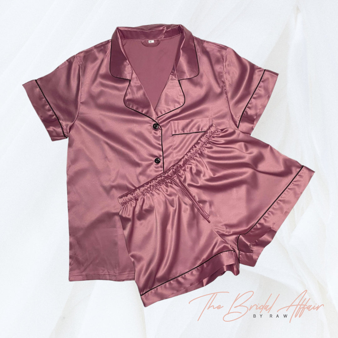 Satin Pyjamas Set - Dusty Rose