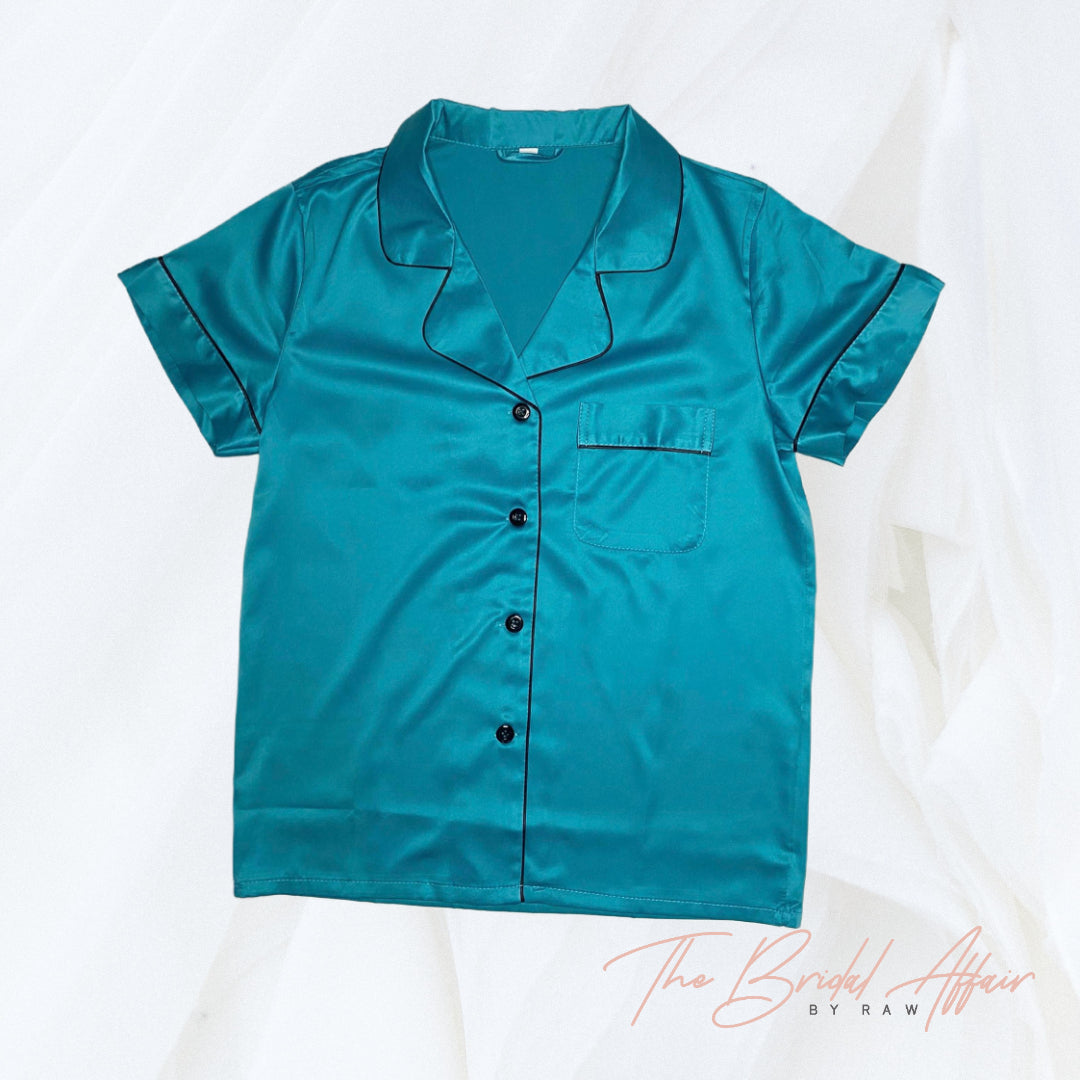 Satin Pyjamas Set - Turquoise